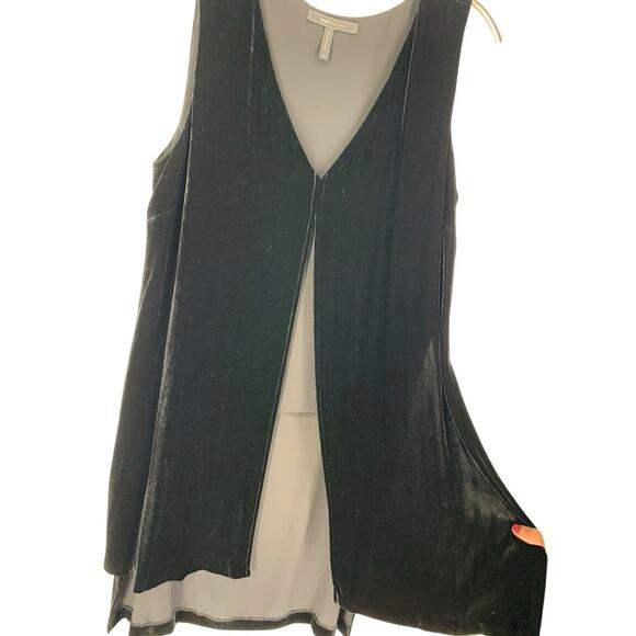 BCBG MAXZARIA SVETLANA HIGH AND LOW VELVET TUNIC SZ Large Lagenlook - Picture 9 of 9